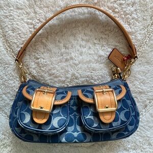 Coach Denim Ashton Shoulder Bag Crossbody Cherry Charm Y2K